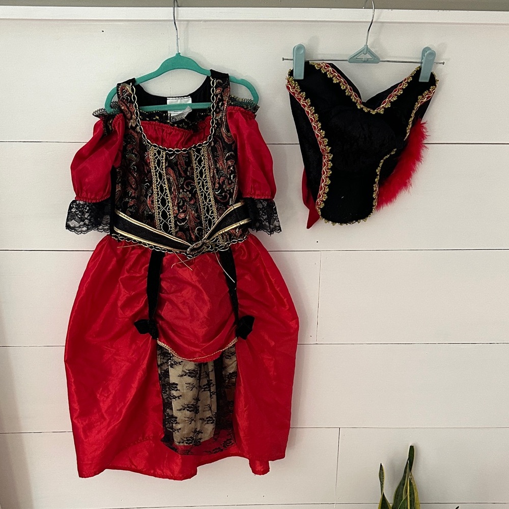Disney Red and Black Pirate Dress Costume